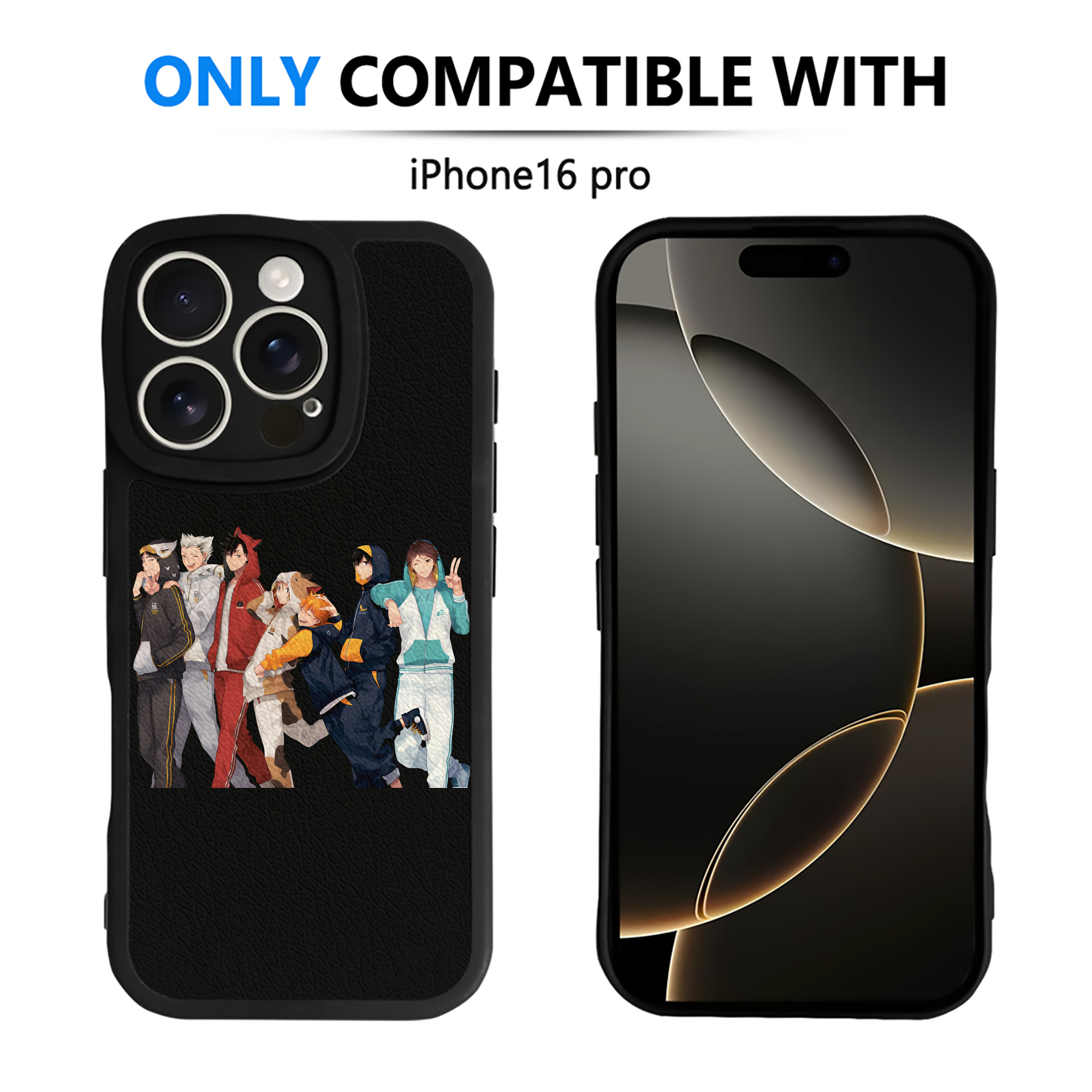 （画像用） ハイキュー!! Haikyu!! 【iPhone 16シリーズ対応】シリコンスマホケース（レザー調） 材質：シリコン